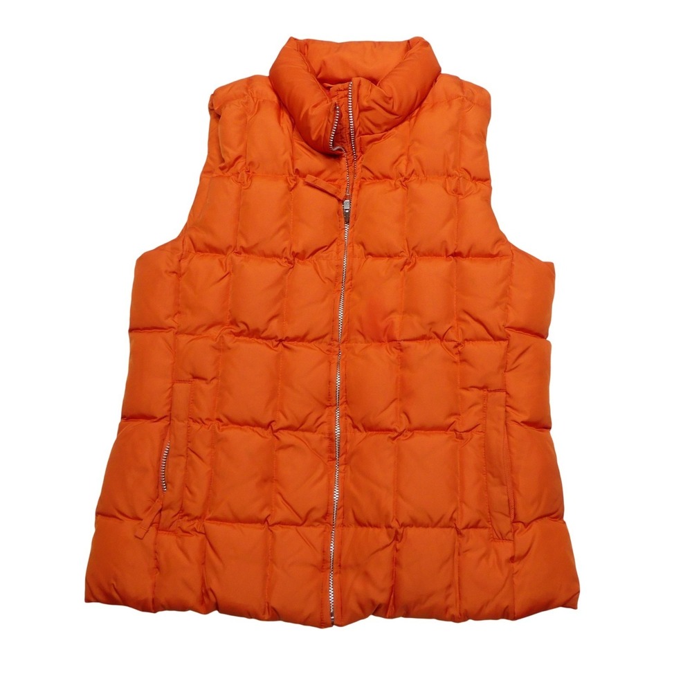 Vintage Gap Vest Size M Orange Down Puffer Quilted Full Zip Insulated Pockets